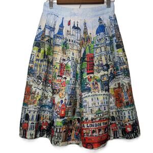 Women's London England Tourist Skirt/ Telephone Booth & Buckingham Palace Size S